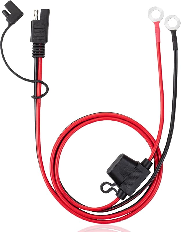 Conector de bateria SAE Bates Choice com terminal de olhal, cabo 16 AWG – 60,96 cm, 1 unidade