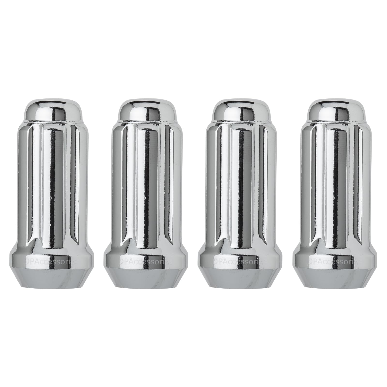 DPAccessories Chrome 9/16-18 Lug Nuts for Aftermarket Wheels - Closed End Duplex XL Spline Tuner - 51mm (2