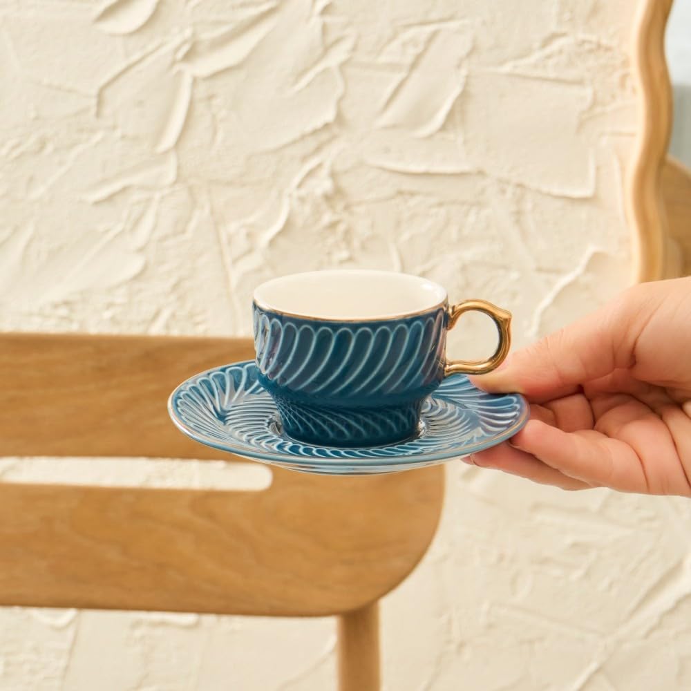 KARACA Olympian Lot de 6 tasses à café Bleu 90 ml