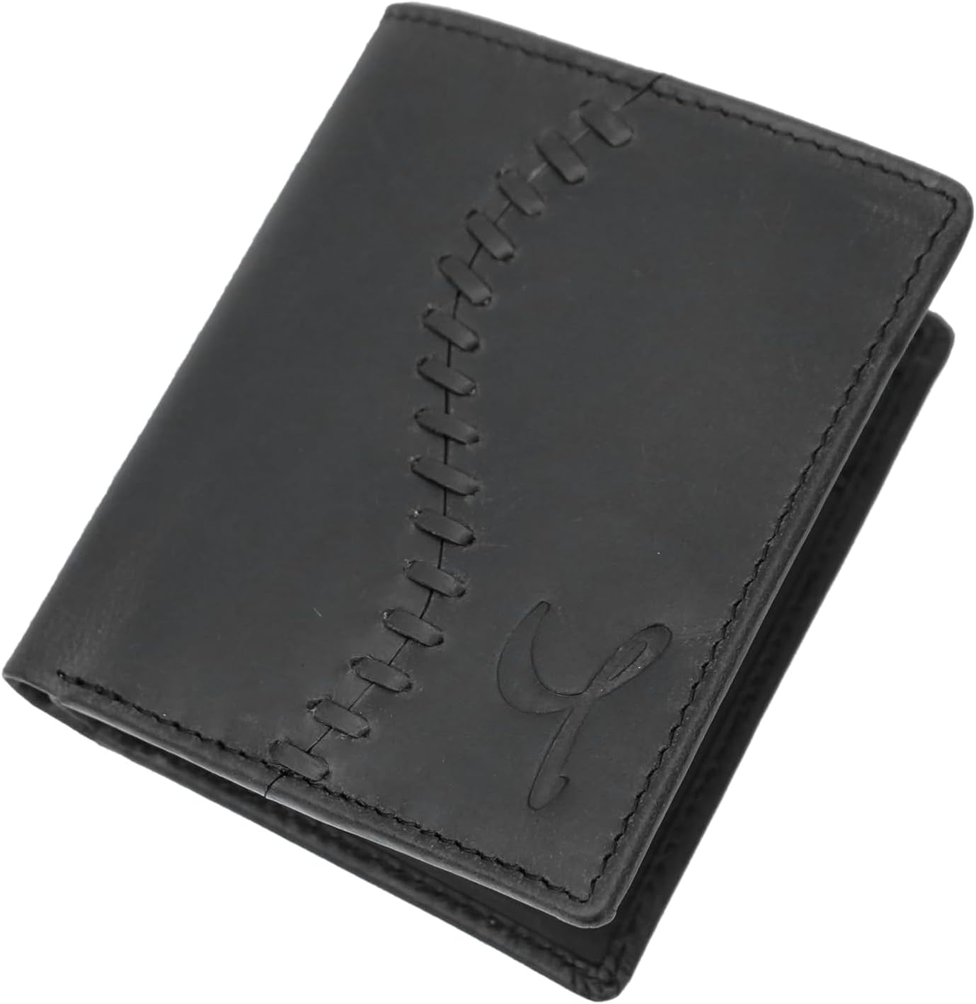 YAHYA Bi-Fold Wallet Men, Genuine Leather Purse for Men, RFID Protected Slim Wallet for Man and Boys with Button Closure : Black