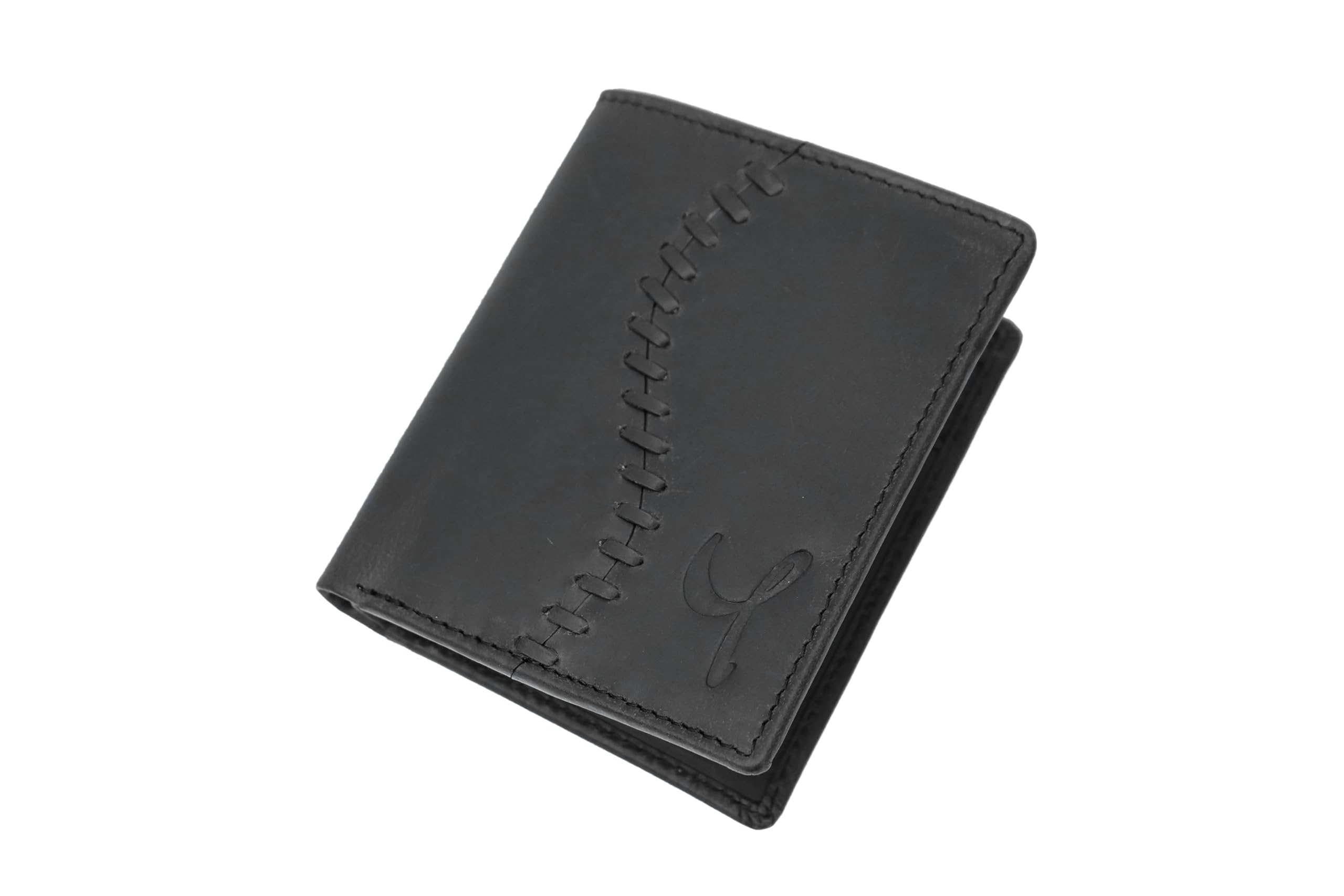 YAHYA Bi-Fold Wallet Men, Genuine Leather Purse for Men, RFID Protected Slim Wallet for Man and Boys with Button Closure : Black