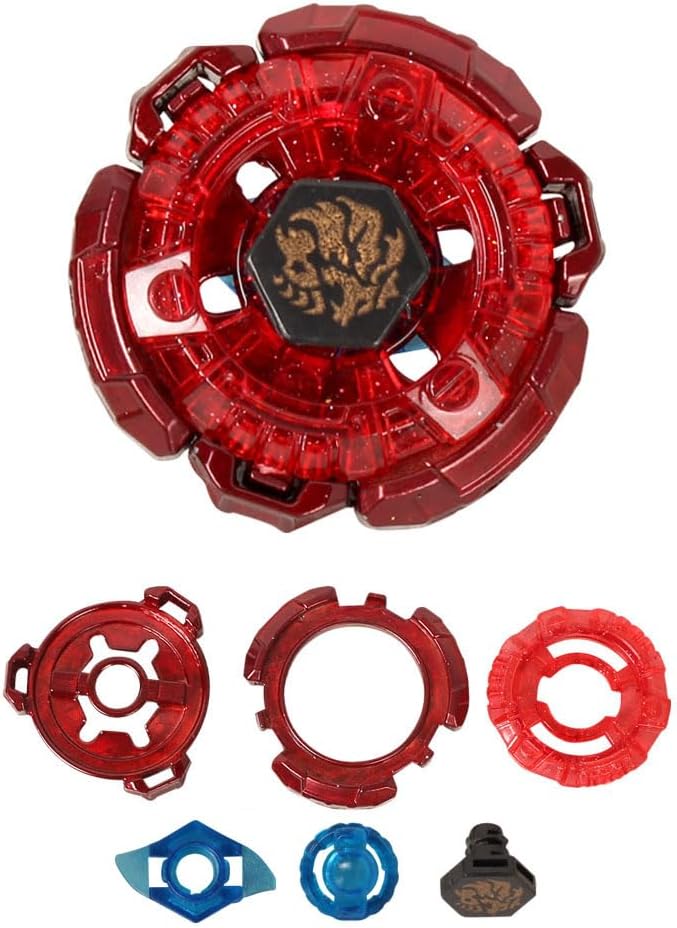 Metal Fusion 4D Battling Top 5 Pieces Gyros Spinning Top Toy Game with 2 Launchers 1 Grip Gift for Kids Children Boys