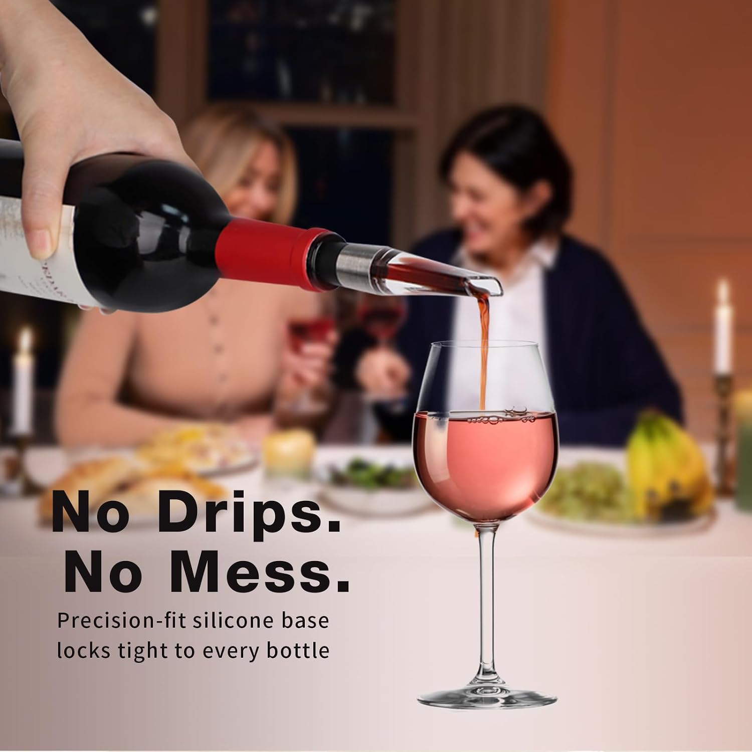 Wine Aerator Pourer Spout, Decanter for Red Wines Patented Bernoulli-Effect Oxygenation for Superior Flavor, Enhanced Bouquet & Rich, Smooth Finish No-Drip Base & Sediment Screen