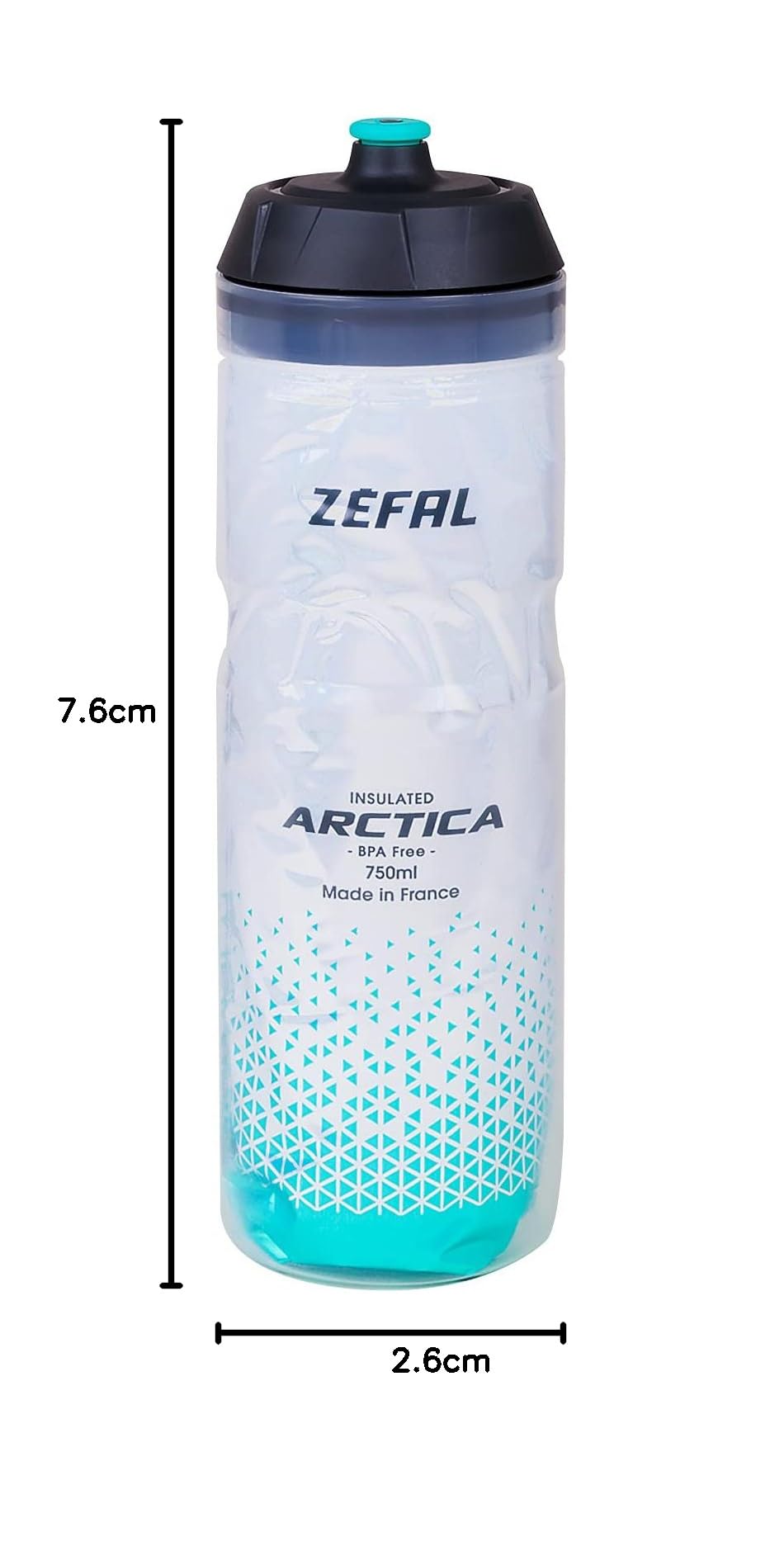 ZEFAL Arctica 75 Fahrrad Trinkflasche Isoliert Silber-Grün 750 ml – Ansicht 6