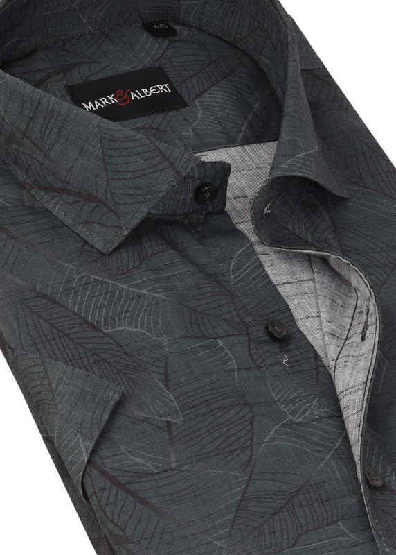 Image of MARK & ALBERT Men's 100% Cotton Half Sleeves Slim Fit Mens Shirt