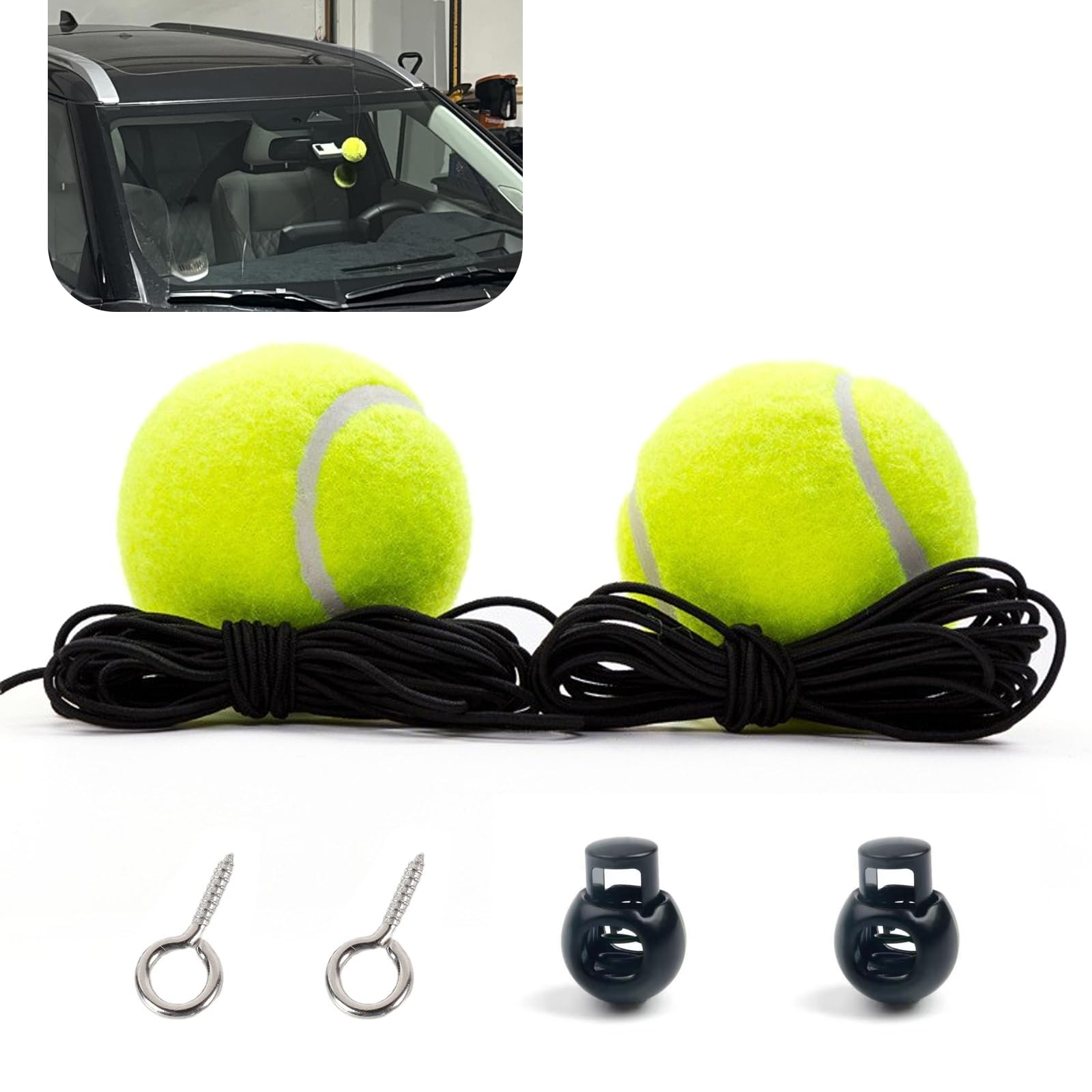 Downhill 2 PCS Garage Parking Aid, Garage Tennis Ball Parking Aid, Adjustable height Ball Parking Assist Kit, Garage Car Stop Indicator for Vehicles (