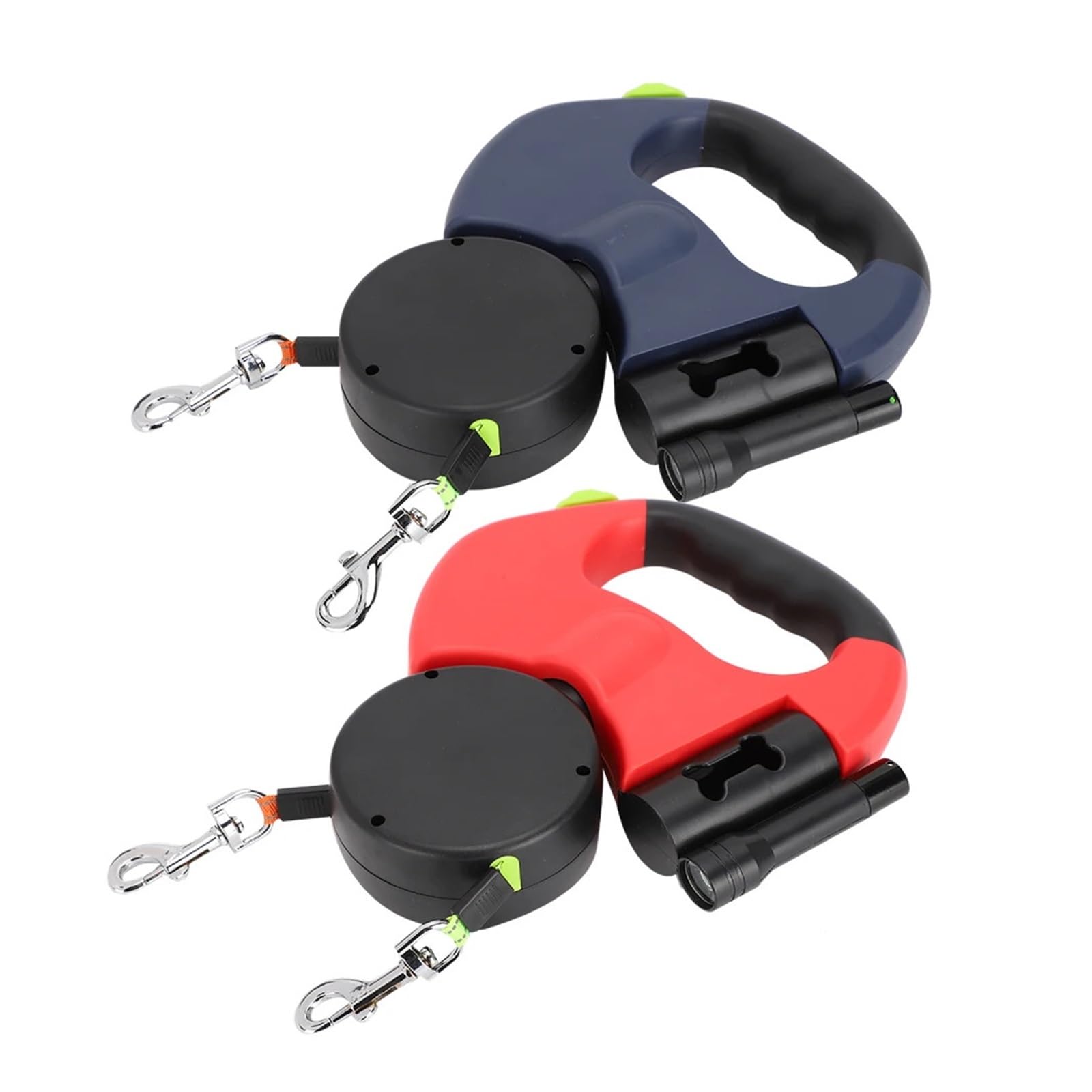 Corde de Traction Flexible et Extensible Automatique à Double tête for Chien(Red)