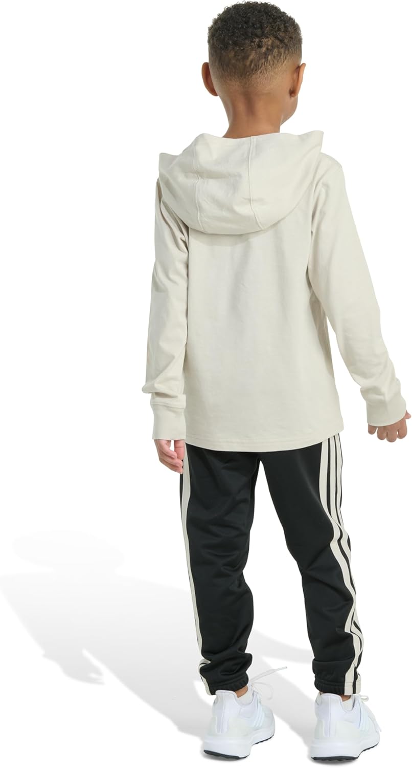 adidas baby-boys 2-piece Long Sleeve Hooded Graphic Cotton Tee & Jogger Set - Image 5