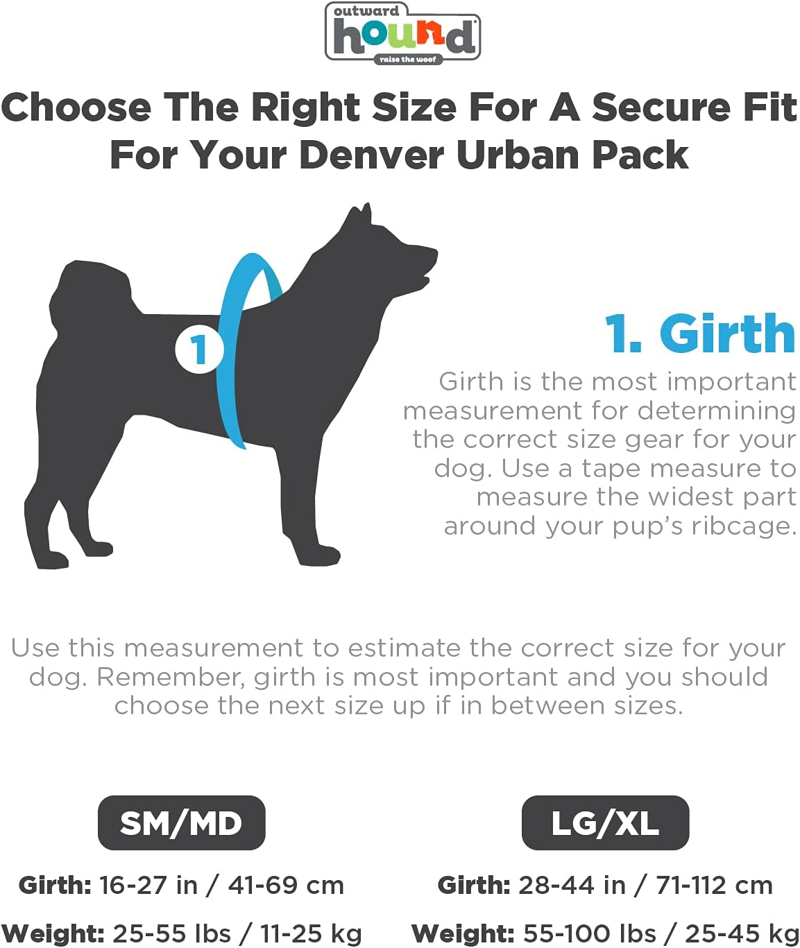 outward hound size chart