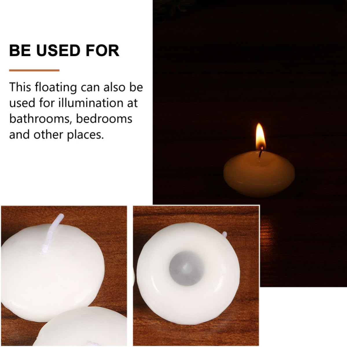 UKCOCO 100 Piezas Velas Flotantes de Parafina sin Aroma, Color Blanco, Iluminación Ligera, Velas de Boda para Fiestas y Bares