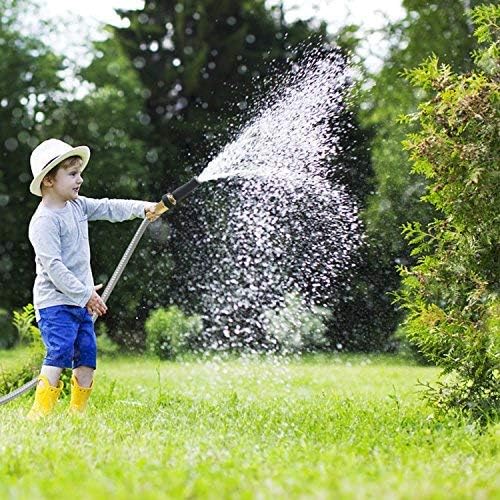 Miniatura 3 de TOUCH-RICH Manguera de jardín de metal de acero inoxidable 304 de 5 pies, manguera de agua resistente, patio al aire libre, ligera, garantizada