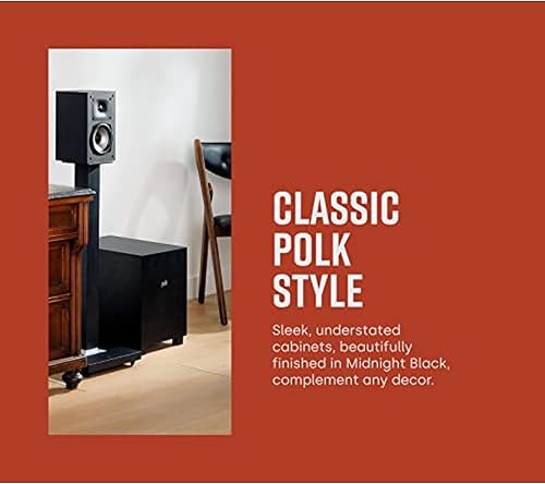 Miniatura 5 de Polk Monitor XT10 Home Subwoofer, woofer de graves profundos de 10 pulgadas, amplificación clase D de 100 W, Dolby Atmos, compatible con Auro 3D y