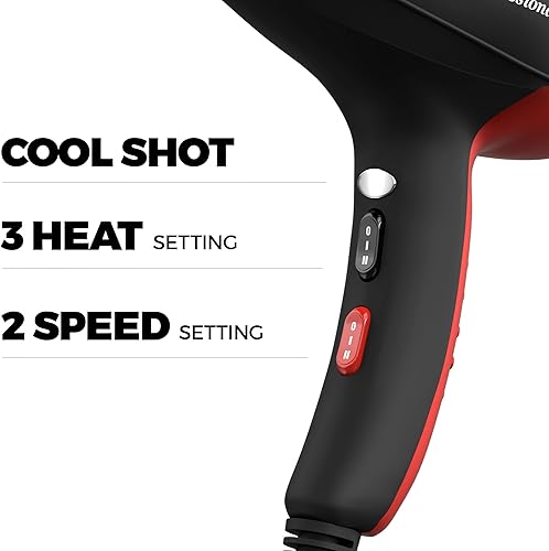 Miniatura 6 de Secador de pelo profesional iónico de salón, potente motor AC de 2200 vatios, secador de pelo iónico de cerámica de turmalina, secadores de pelo