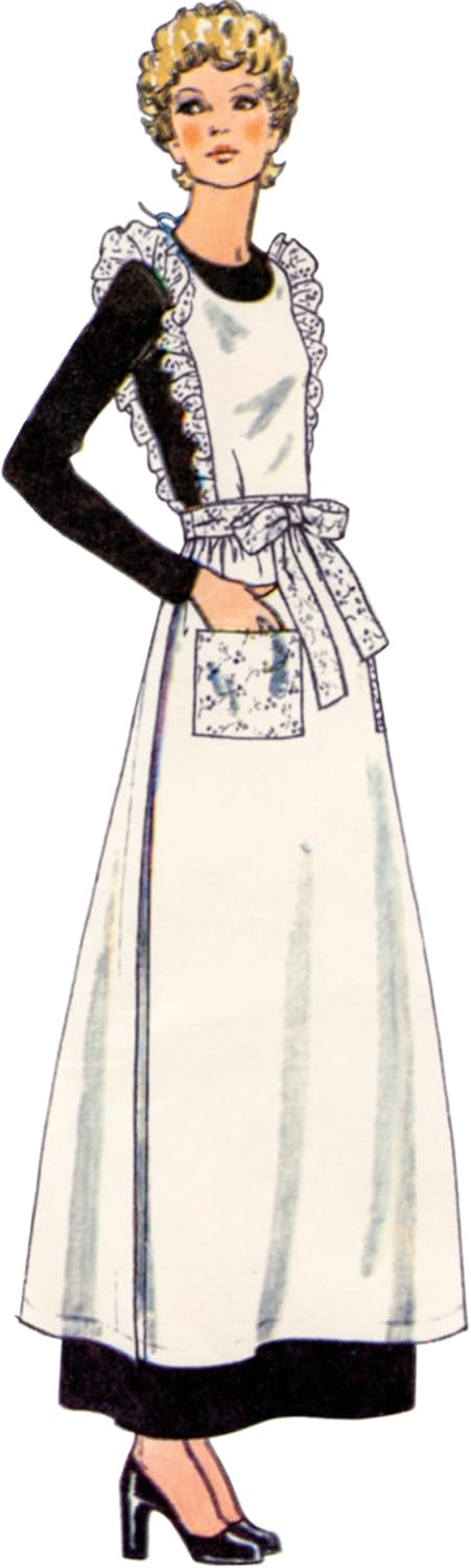 Simplicity SS3051A Misses' Pocketed Apron Sewing Pattern Packet, Design Code S3051, Sizes S-M-L, Multicolor