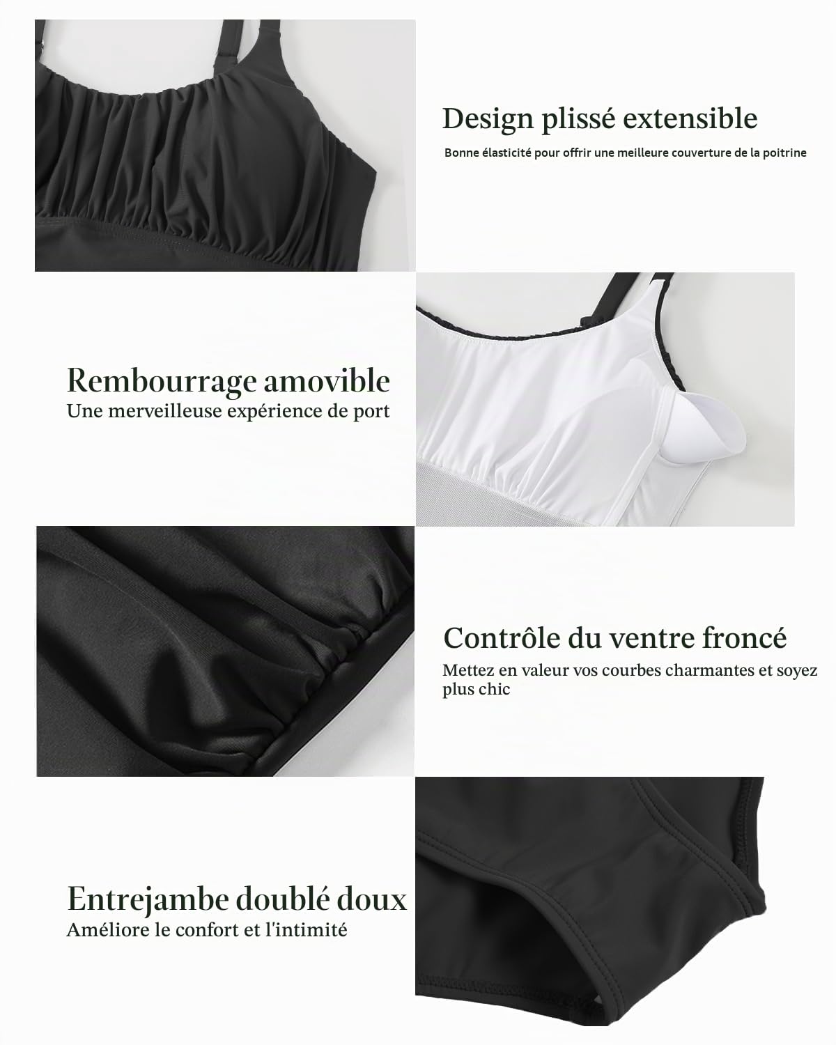 Maillot de Bain Une pièce pour Femme Mode de Plage Taille Haute | Monokini Maillot de Bain pour Femme