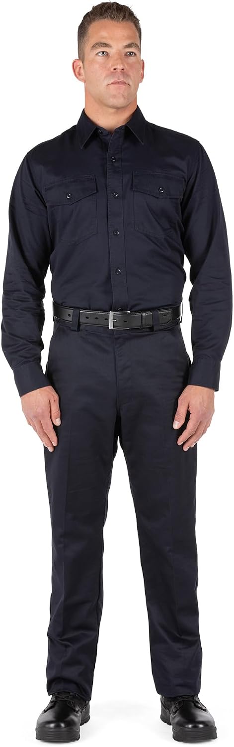 5.11 Tactical Men's Regular Fit Company Pant 2.0, Fire-Resistant Thread Tough Cotton Twill Work Pants, Style 74508, Fire Navy