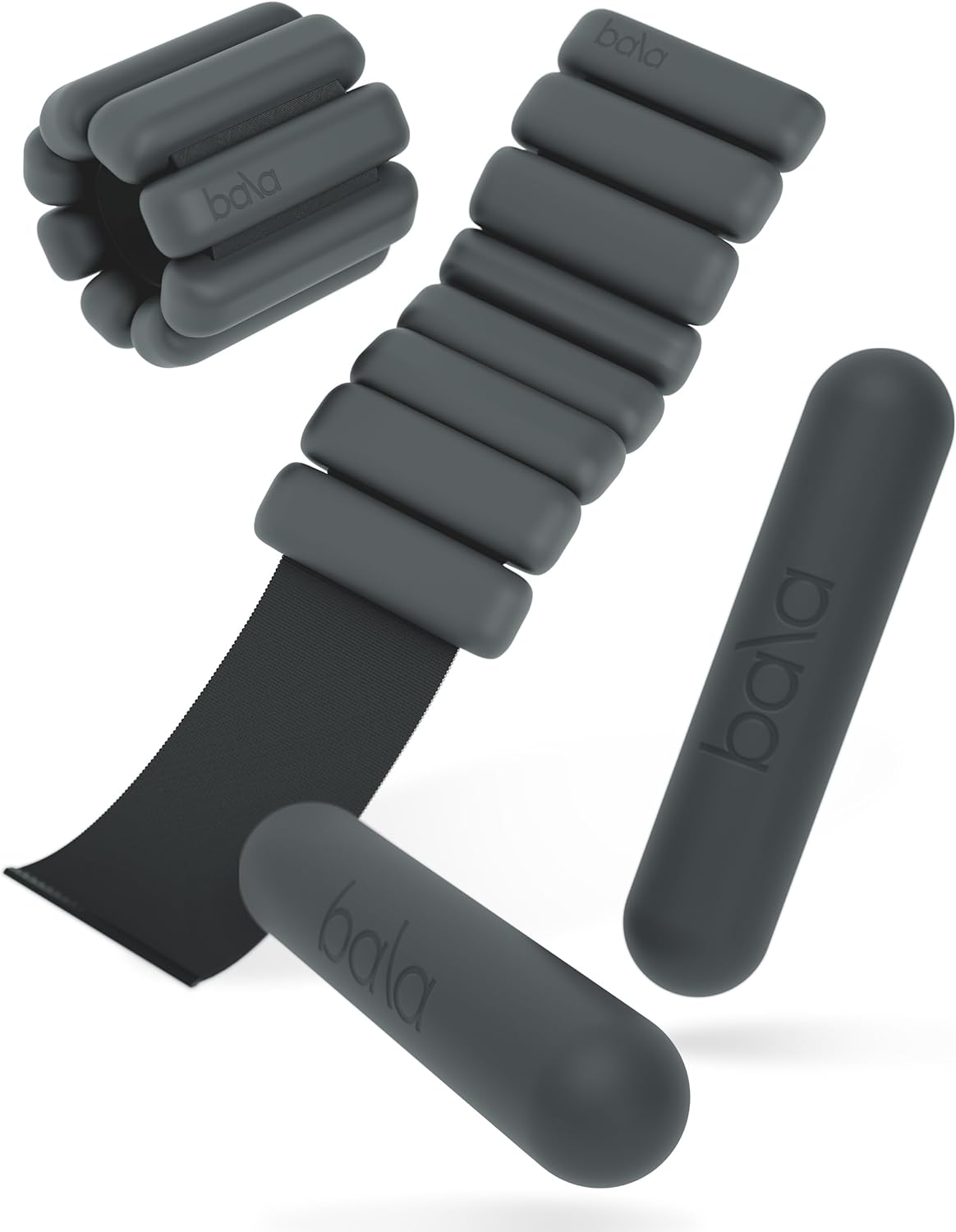 Bangles Wrist & Ankle Weights 2 Pound Pair and Bala Bars Dumbbell Set 2 Pound – Wearable Ankle Weights & Hand Weights for Fitness, Yoga & Strength Training