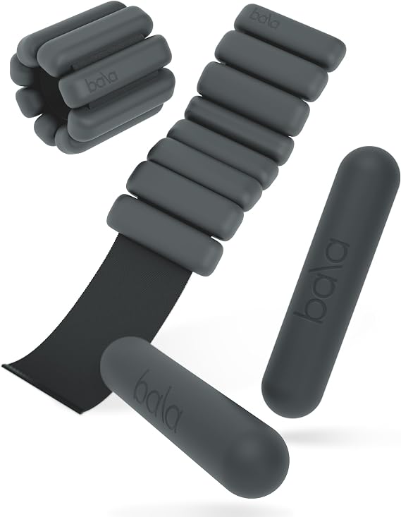 Bangles Wrist & Ankle Weights 2 Pound Pair and Bala Bars Dumbbell Set 2 Pound Wearable Ankle Weights & Hand Weights for Fitness, Yoga & Strength Training