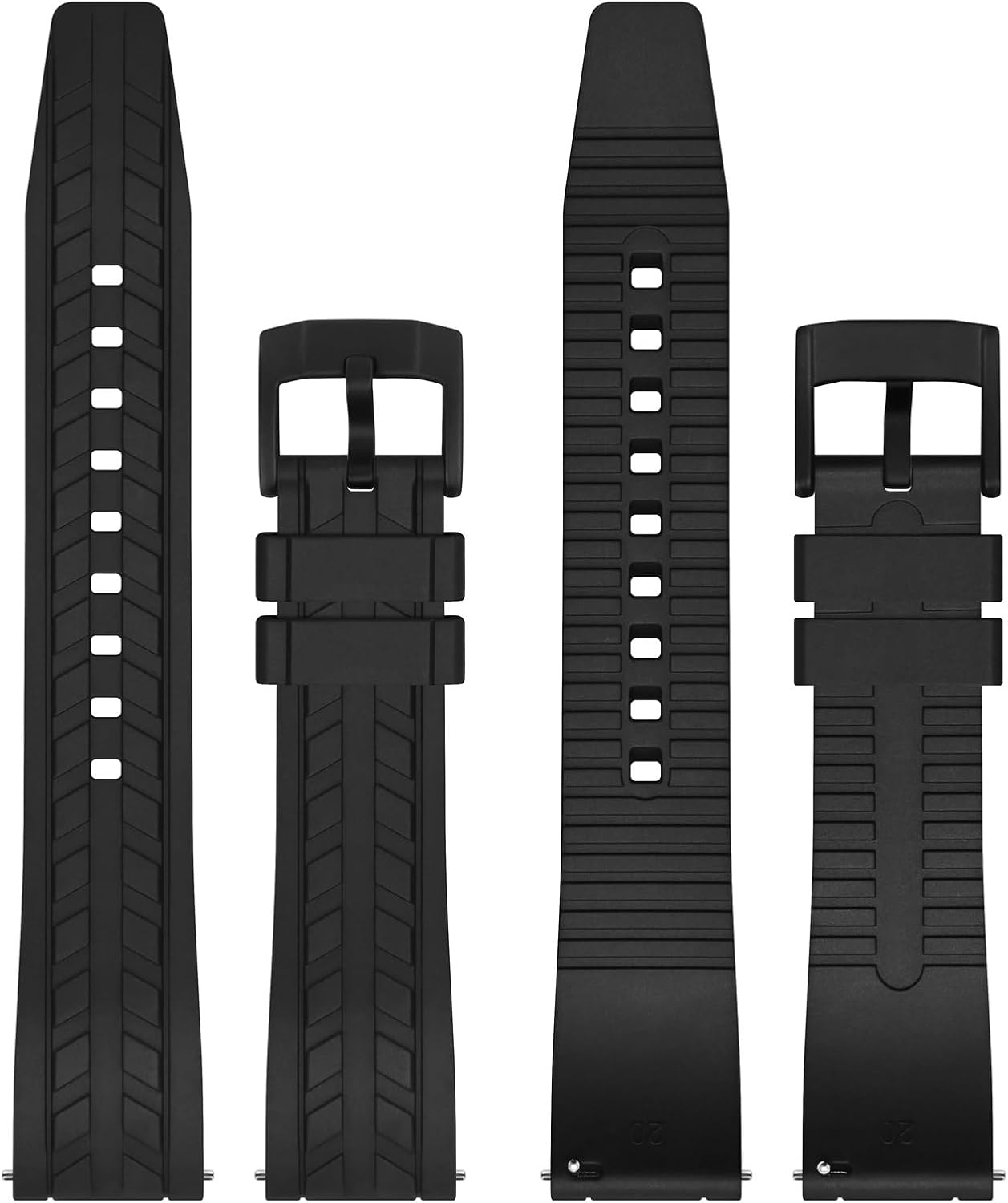 WOCCI Watch Bands, FKM Rubber (Not Silicone), Replacement Straps for Men and Women, Quick Release, Compatible Watch Lug Width 20mm 22mm - Image 3