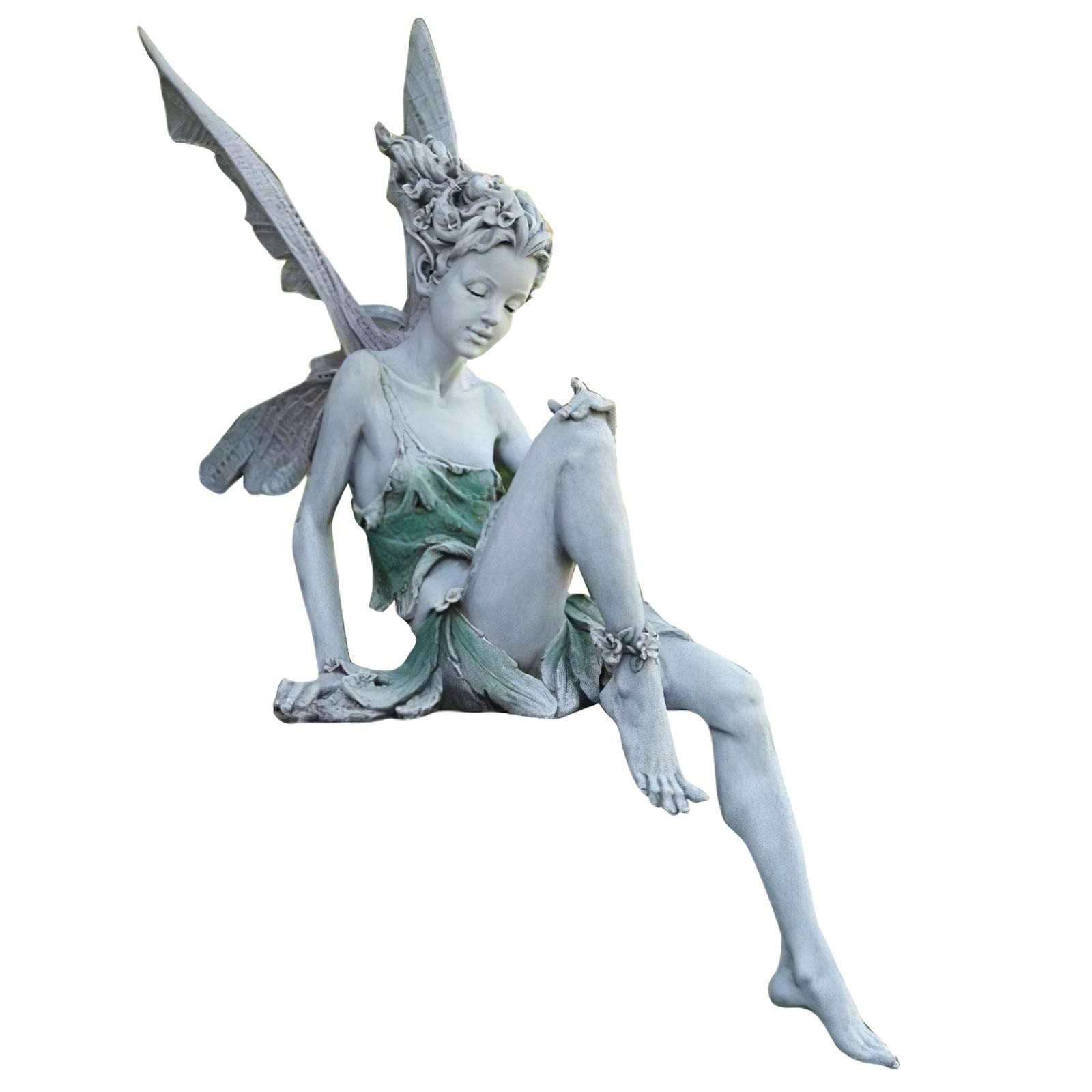 Charming Garden Fairy Figurine Decoration Fountain Statue Ornament White