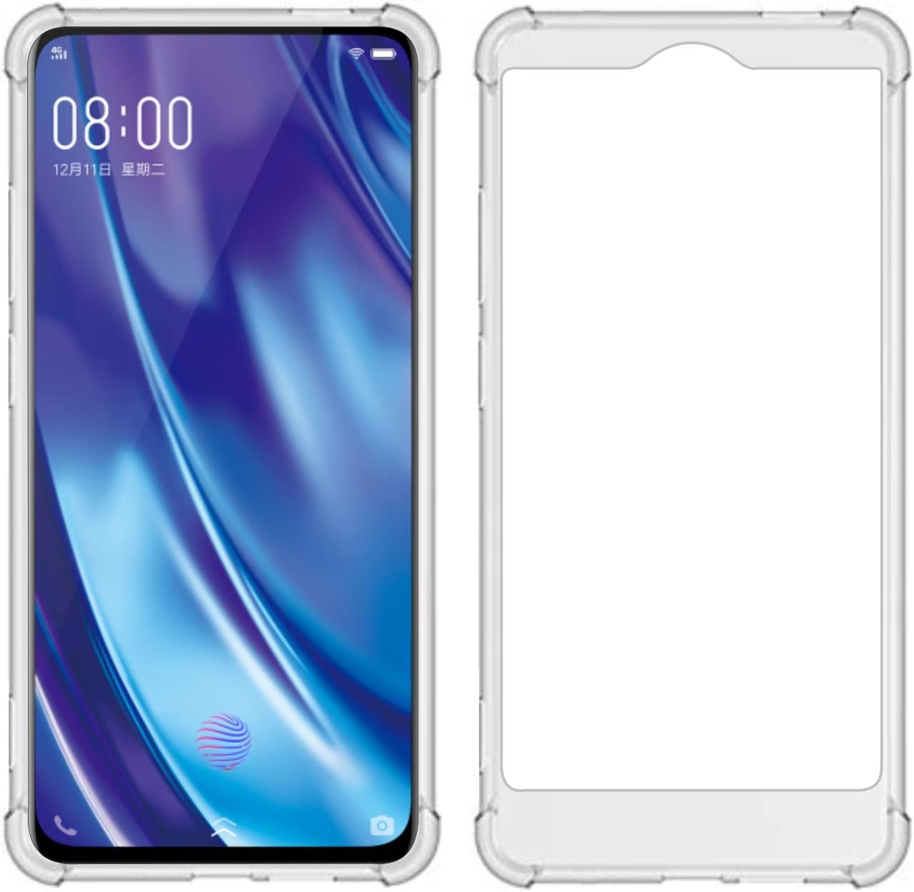 TIYA Case Clear for VIVO NEX 2 (Dual Display) TPU Four Corners Cover Transparent Soft