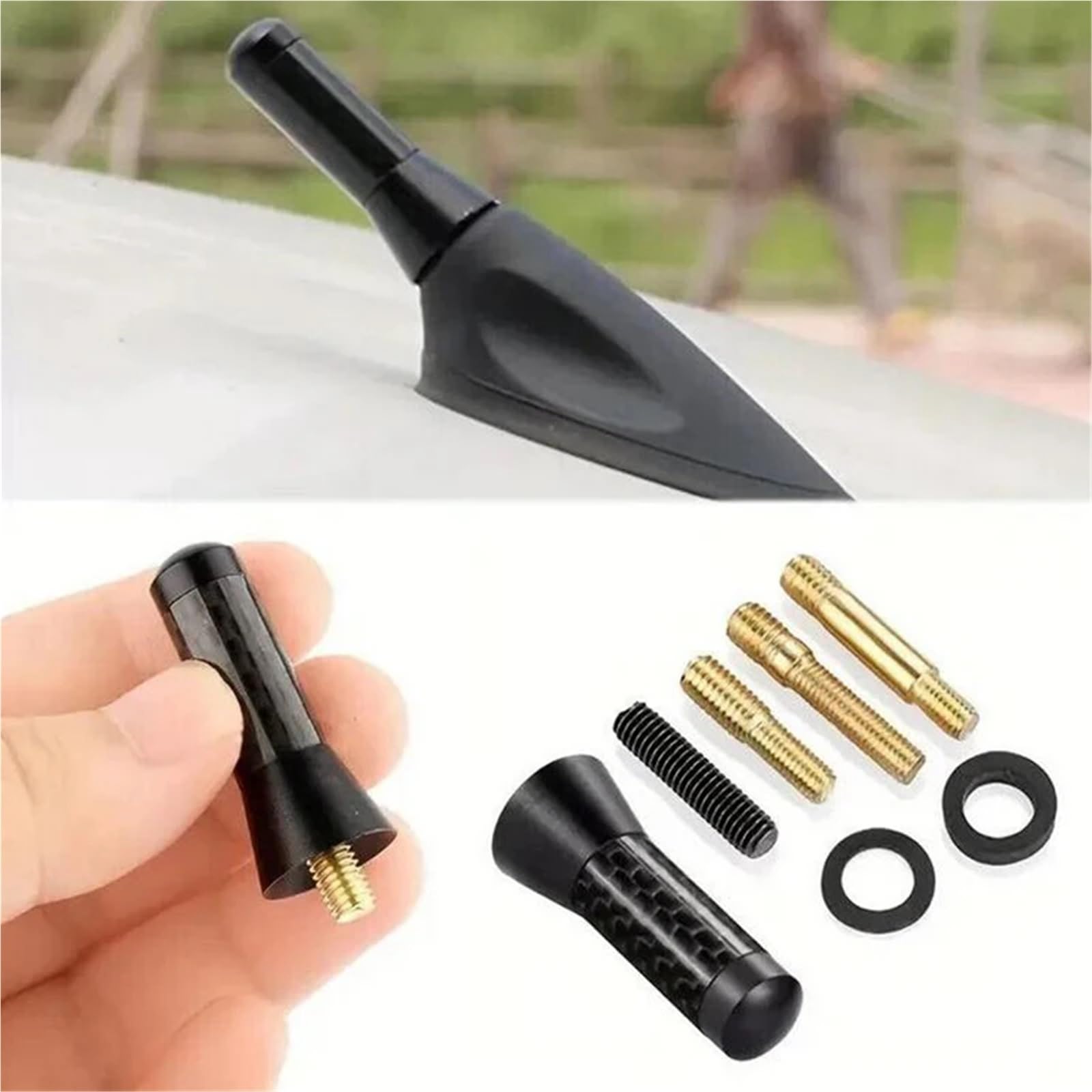 Antenas para vehículos Antena de Techo Universal con Adaptador M4 M5 M6 y Tornillos. Compatible con BMW, Mini y Audi. Antena de Coche