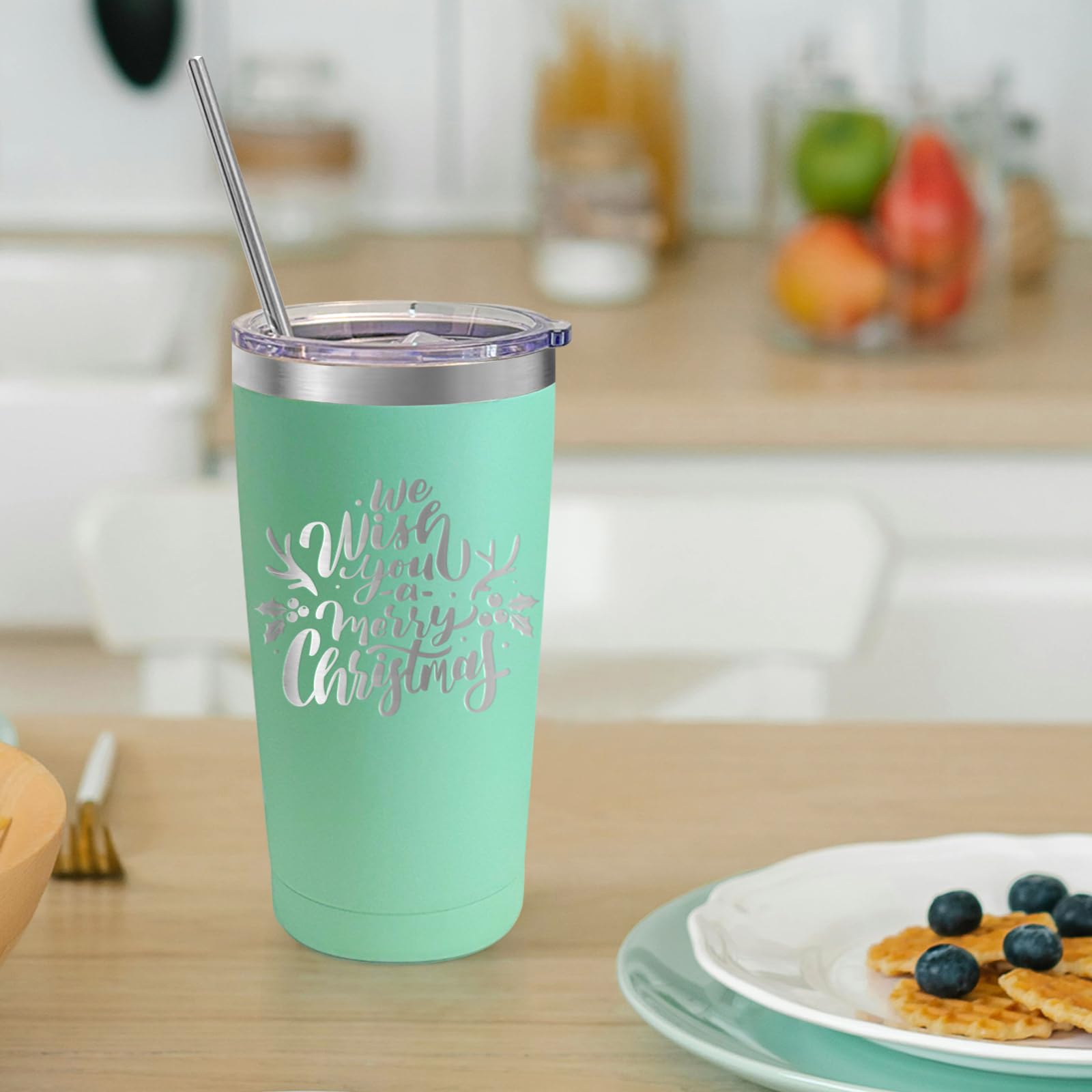 YOUKE OLA Paquete de 20 vasos de acero inoxidable a granel de 20 onzas aisladas al vacío, taza de café con recubrimiento en polvo, regalo para grabado láser, varios colores