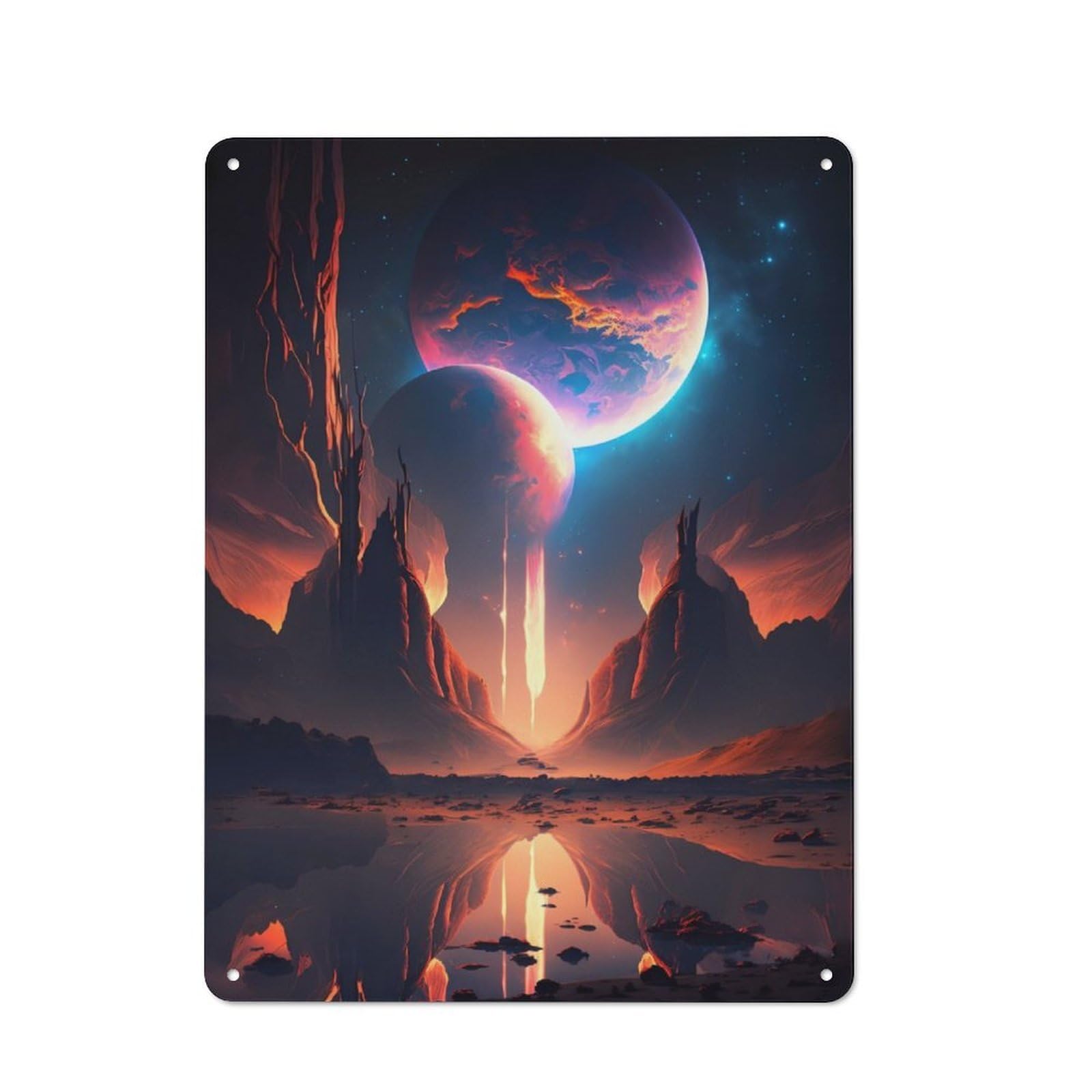Junmoney Fantasy Cosmic Dreamscape Metal Sign 40X30cm With For Home Bar Wall, Rustic Decor, For Collectors Decorating Home Bars And Entertaining Spaces