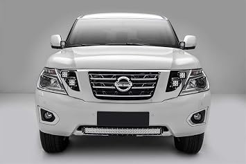 ZROADZ Z327871-KIT Front Bumper, Black, 1 Pack 2010-2017 Nissan Patrol Y62 Front Bumper Center LED Kit with (1) 30 Inch LED Curved Double Row Light Bar - PN #Z327871-KIT