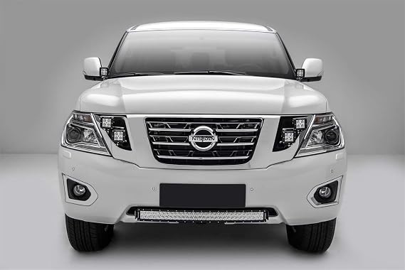 ZROADZ Z327871-KIT Front Bumper, Black, 1 Pack 2010-2017 Nissan Patrol Y62 Front Bumper Center LED Kit with (1) 30 Inch LED Curved Double Row Light Bar - PN #Z327871-KIT