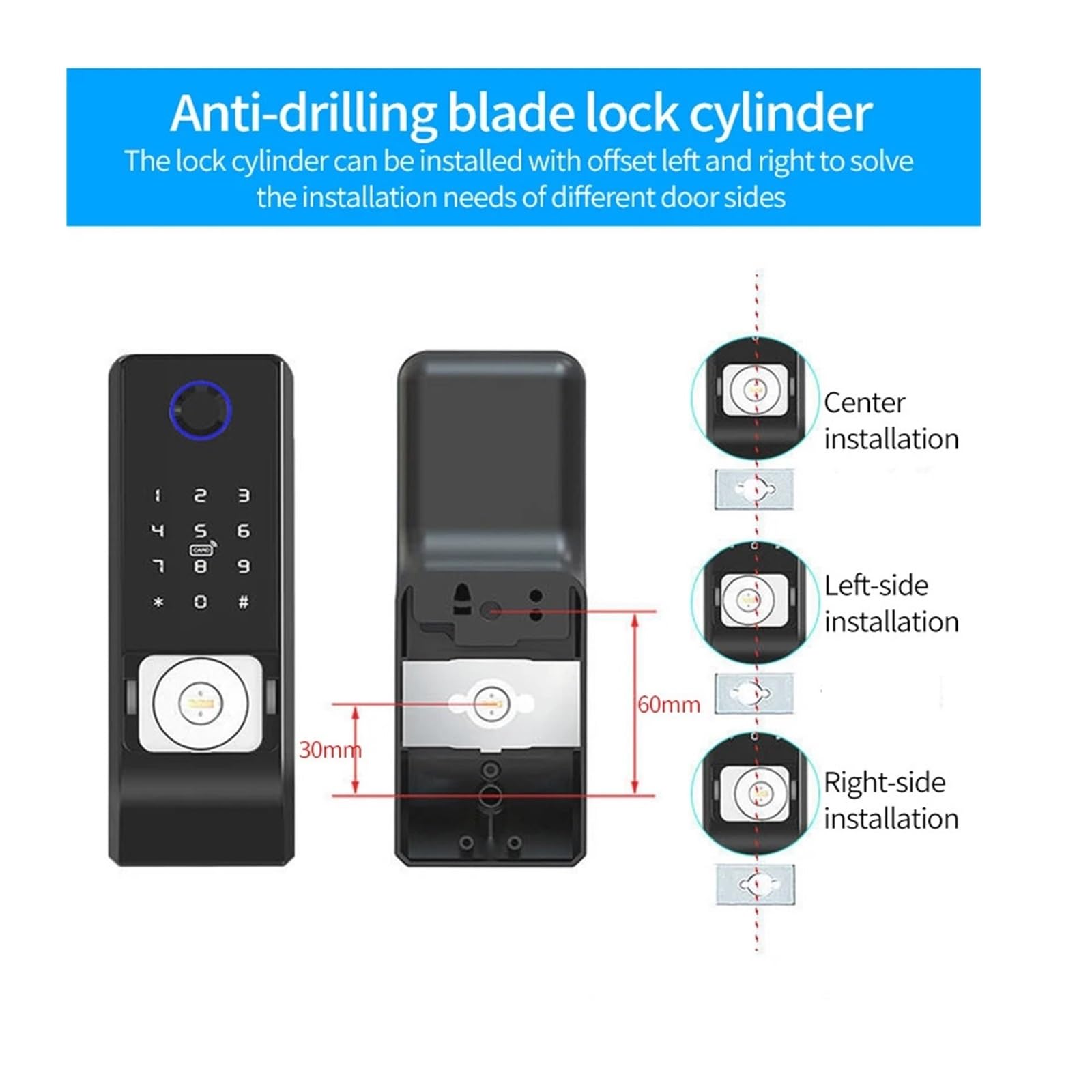 Serratura intelligente impermeabile con impronta digitale, cancello esterno, Bluetooth, password, scheda, chiave meccanica