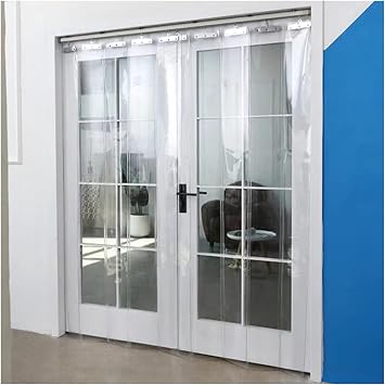 Plastic Vinyl PVC Strip Door Curtain, Sliding Clear Strip Door Curtain, Folding Windshield Shutter for Freezer Rooms Garage, Custom Size for Catering and Cold Rooms.1.6mm 3.8X2.5M