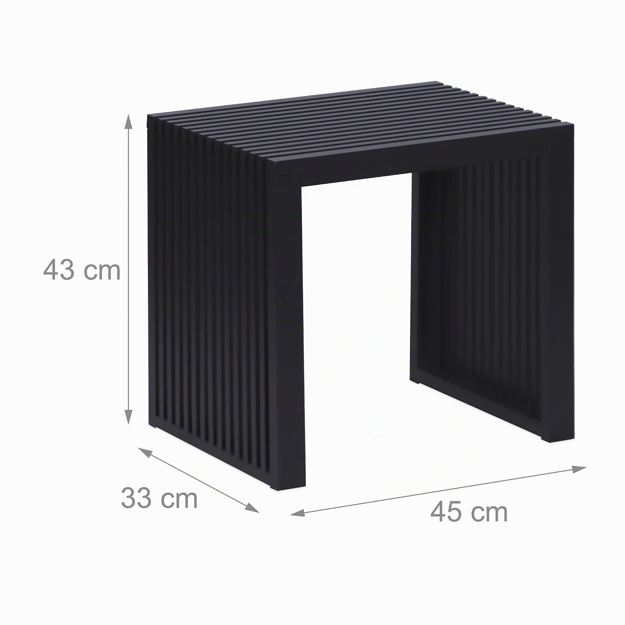 Relaxdays, Banc Bambou Moderne pour Cuisine/entrée/sdb/Chambre, Banc à Chaussures, 43x45x33 cm, Noir