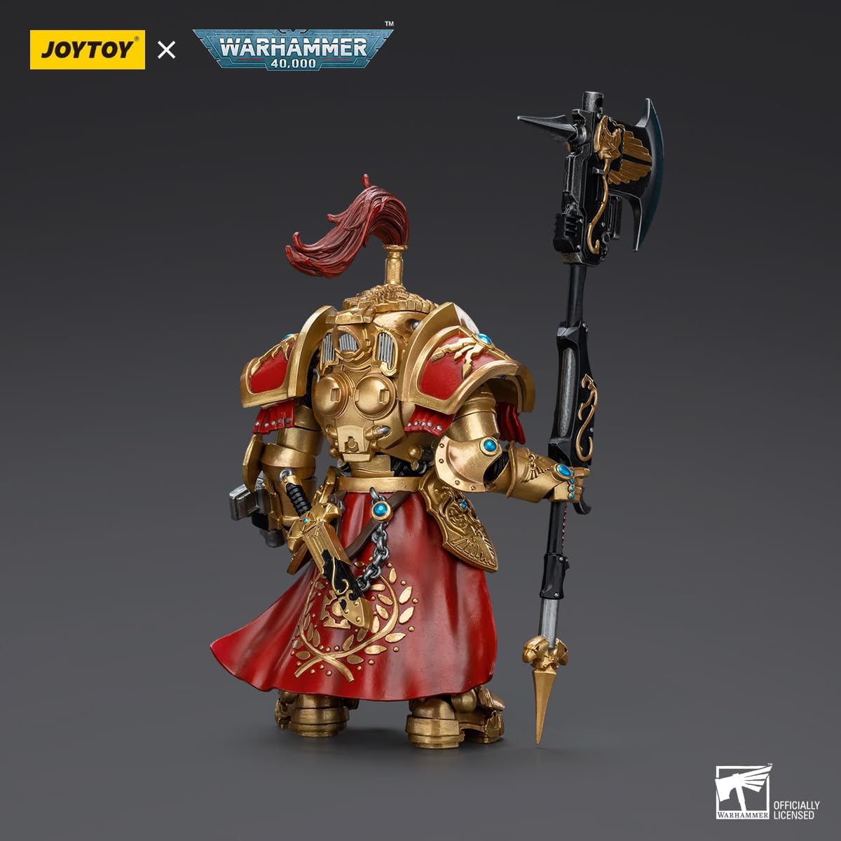 JOYTOY 1/18 Action Figure Warhammer 40,000 Adeptus Custodes Allarus Custodian with Castellan Axe 5.5 inch Collectible Action Figures Kits