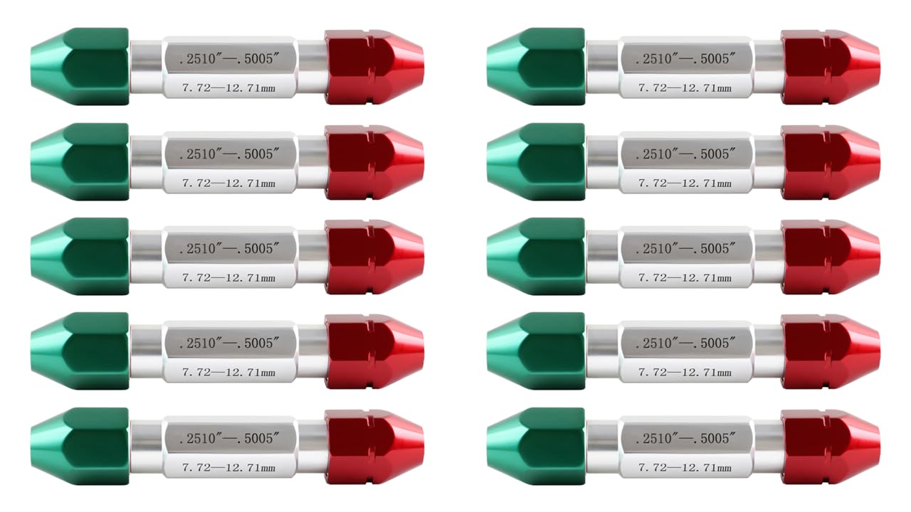 Accusize Industrial Tools 0.251'' - 0.500'' Go/No Go Double End Gage Handle, 3350-0102, 10 Units