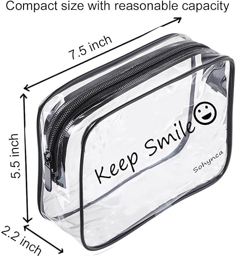 Miniatura 2 de Bolsa de aseo de PVC transparente, impermeable, bolsa de cosméticos, minimalista, bolsa de maquillaje, pequeña bolsa de cosméticos ordenada, bolsa
