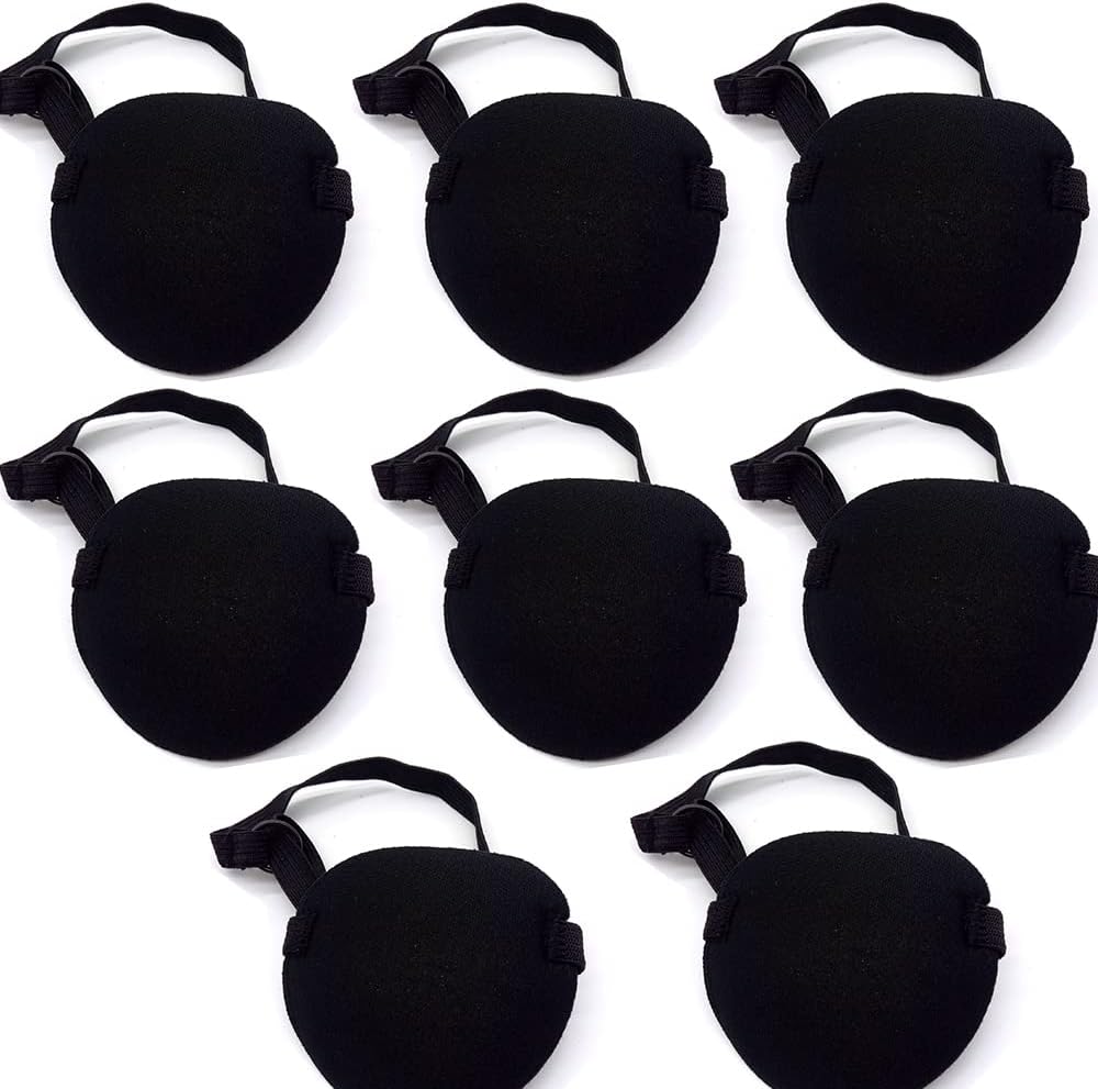 8 PCS Eye Patch Medical Lazy Eye Patches Soft and Adjustable Pirate Eye