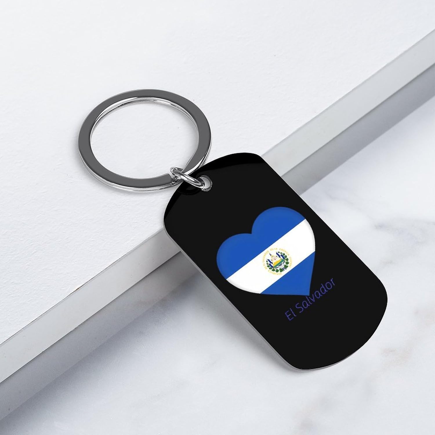 El Sal-vador Flag Heart Custom Keychains for Men Women Funny Key Chain Accessory Purse Bag Pet Charms Gifts image 3