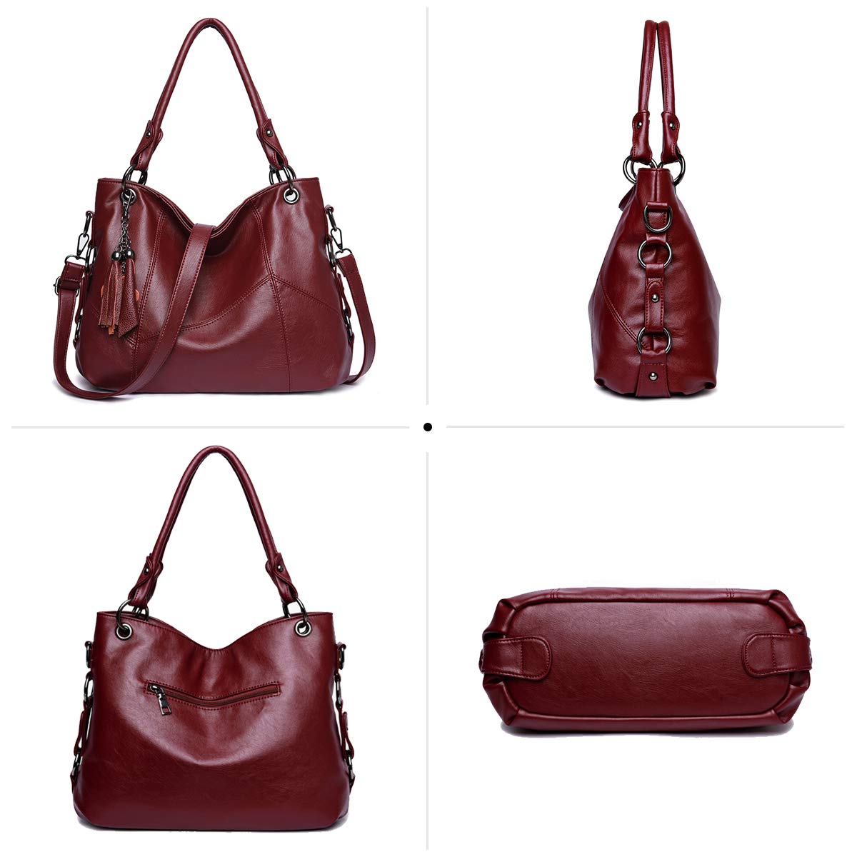Bolsos de Mano Mujer Moda Cuero Bolsos Bandolera Gran Capacidad Bolsos Totes Shoppers y Bolsos de Hombro