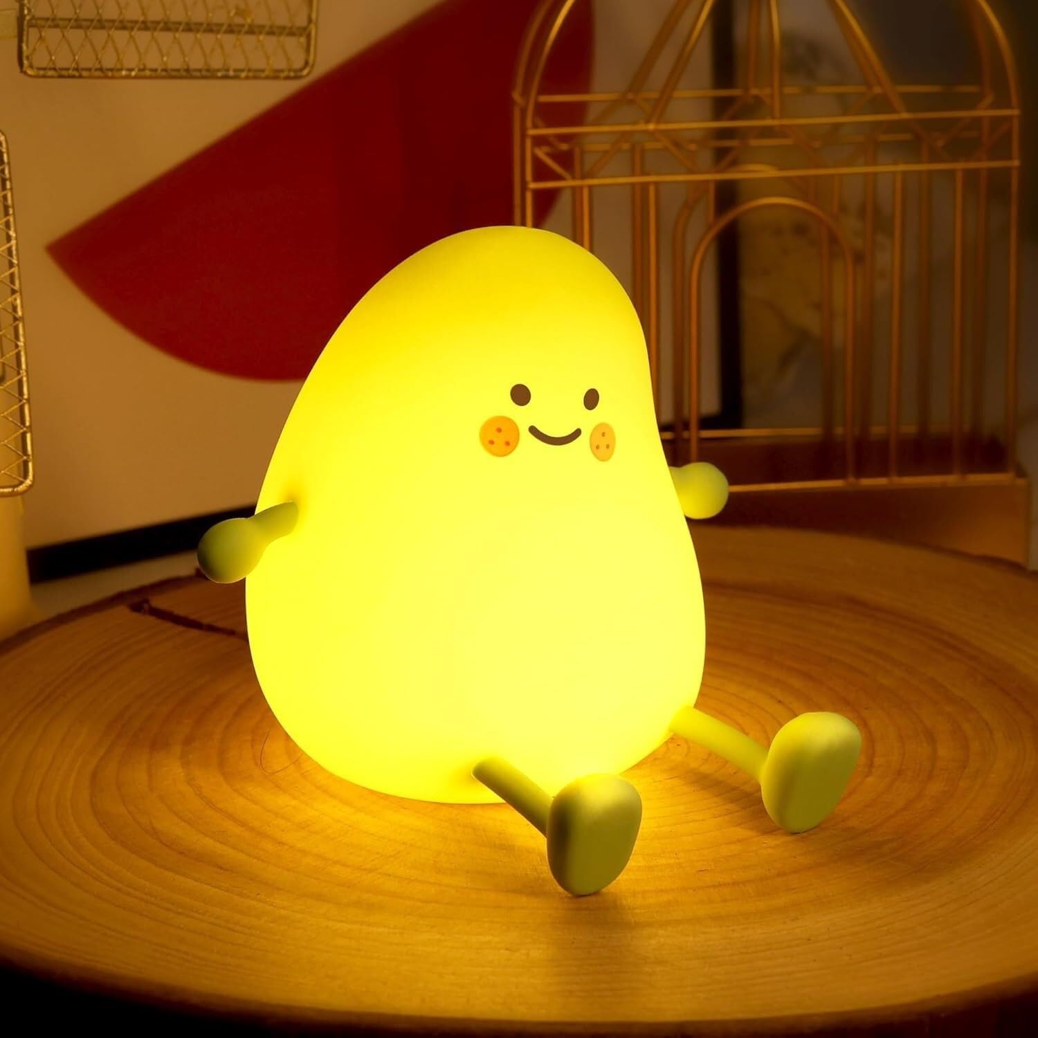 Luz nocturna LED para niños, bonito diseño en forma de mango para bebés y niños pequeños, luz nocturna suave para dormitorio, recargable