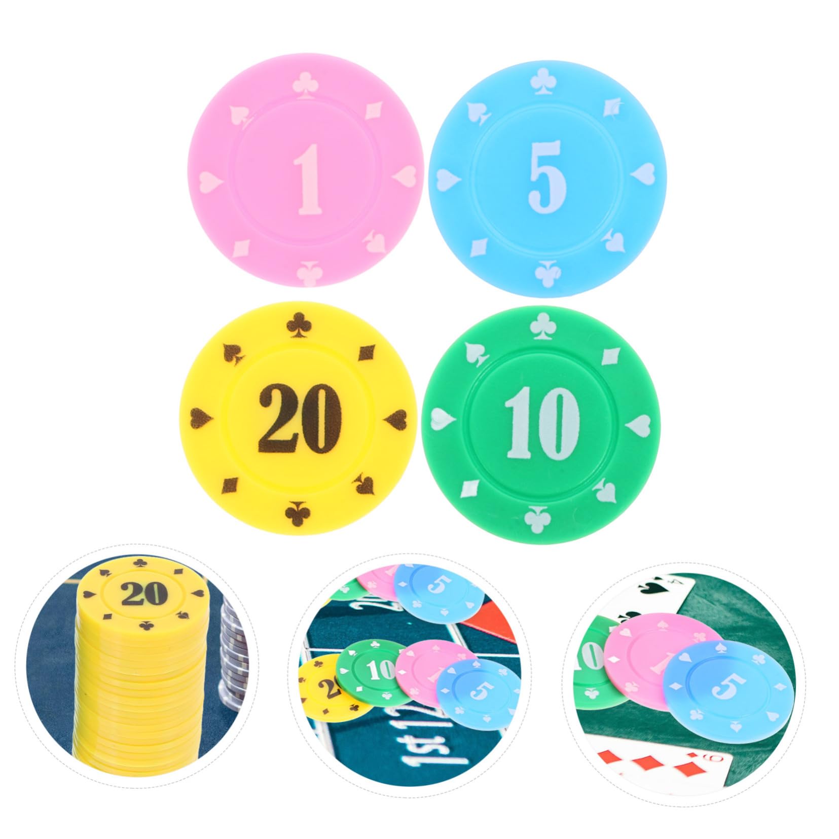Coopay Lot de 300 disques de comptage de jetons de bingo en plastique pour entraînement des mathématiques, jetons de poker 2,5 cm (jaune style 1 Coopay Lot de 300 disques de comptage de jetons de bingo en plastique pour entraînement des mathématiques, jetons de poker 2,5 cm (jaune style 1