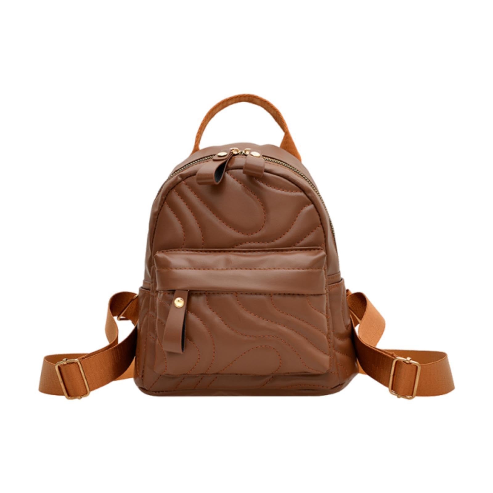 Women Backpack Handbag Carrier Shoulder Bag for Shopping Work Outdoor Sports Brown-image-5