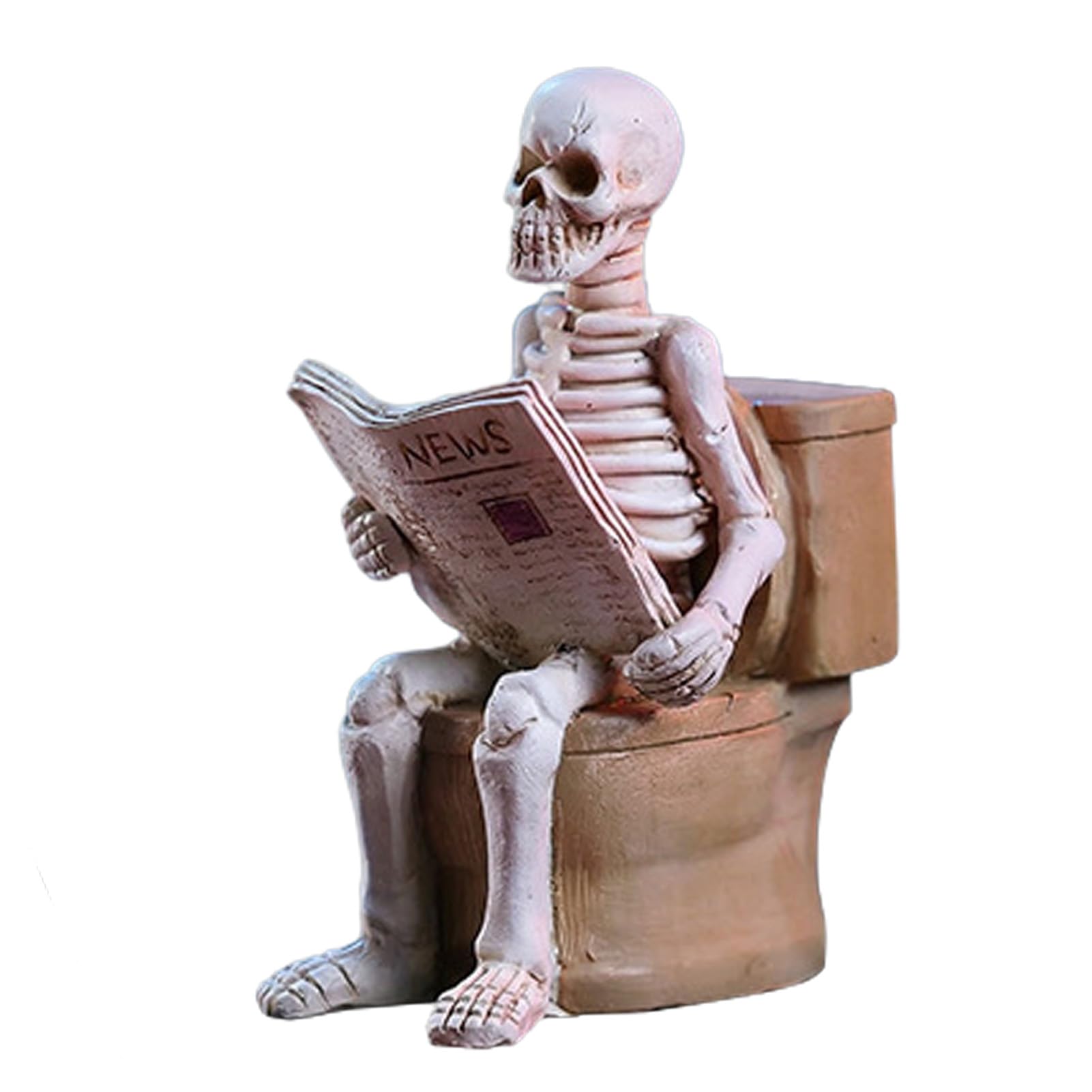 RetroNest Skeleton Sitting On Toilet Figurine,Realistic Resin Skull Ornament For Halloween Home Decor,Funny Gothic Tabletop Statue For Office Desk Bookshelf 12cm Height [object Object]