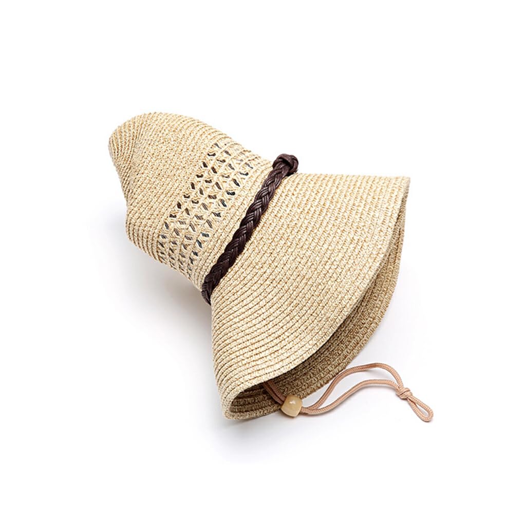 Restez protégé et confortable léger hommes grande taille chapeau de soleil papier large bord plage pliable casquette homme chapeau de paille