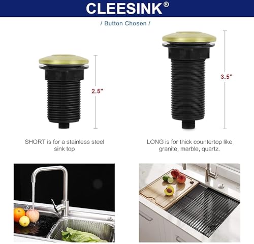 Miniatura 5 de CLEESINK - Kit de interruptor de aire para eliminación de basura, triturador de residuos en la parte superior del fregadero, botón de encendido y