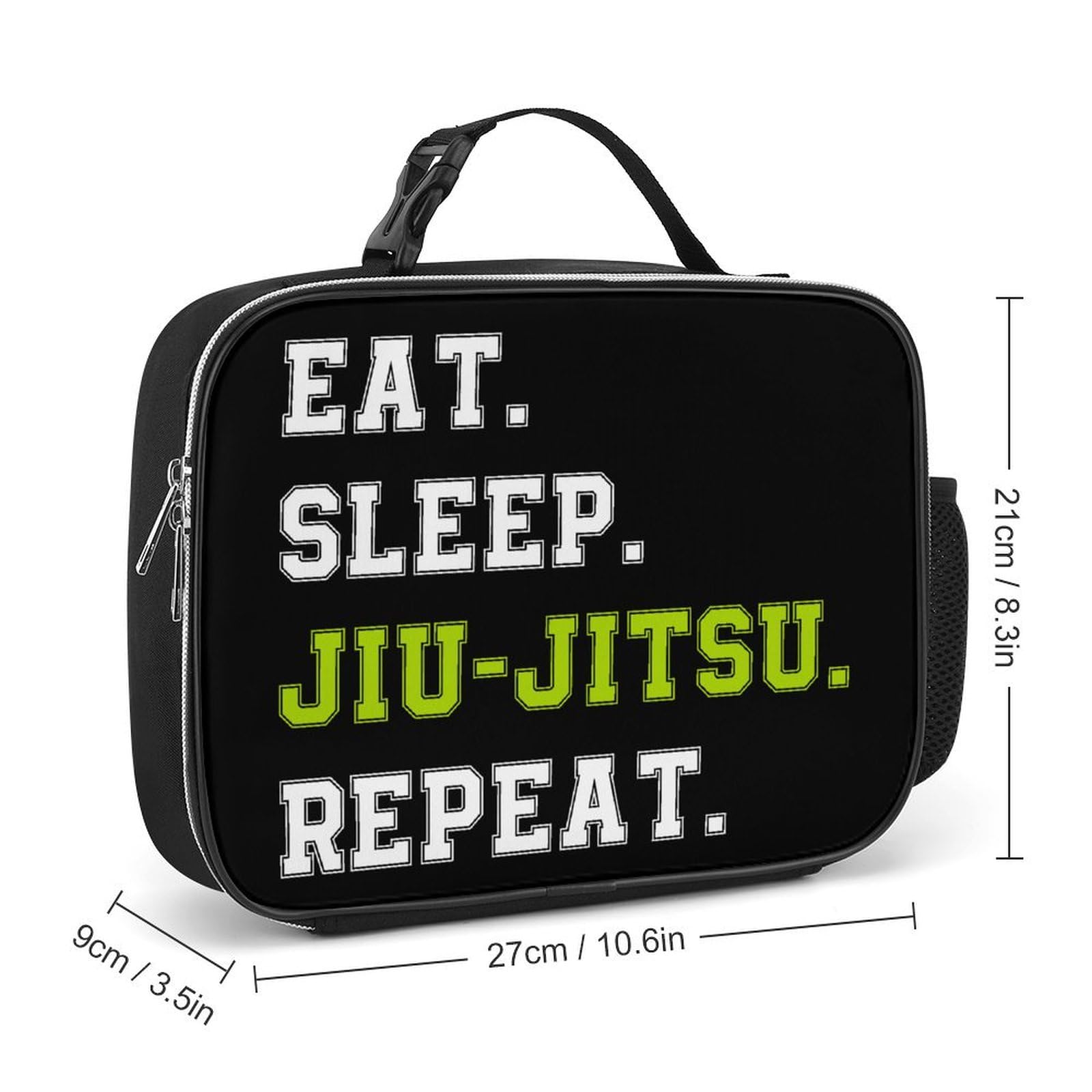 Eat Sleep Jiu-Jitsu Repeat Reusable Lunch Bag Portable Lunch Box Insulated Cooler Bags with Holder for Adult