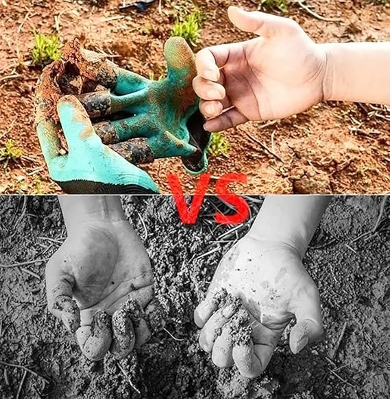Image of Garden Claw Gloves | Heavy Duty ABS Fingertip Claws for Easy Digging, Planting, Raking & Weeding | Reusable, Washable Protective Gardening Gloves for Men & Women(GTK)