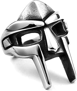 THE MEN THING DOOM MASK - Pure Titanium Stainless Steel Ring Jewellery for Men (Size - 21) Price In India