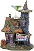 Department 56 Snow Village Halloween Collection Monstertinis Nightclub Lit Building- Hand Crafted Painted Ceramic Halloween Village Houses with Lights Spooky Monster Home Decor Buildings, 10.5 Inch