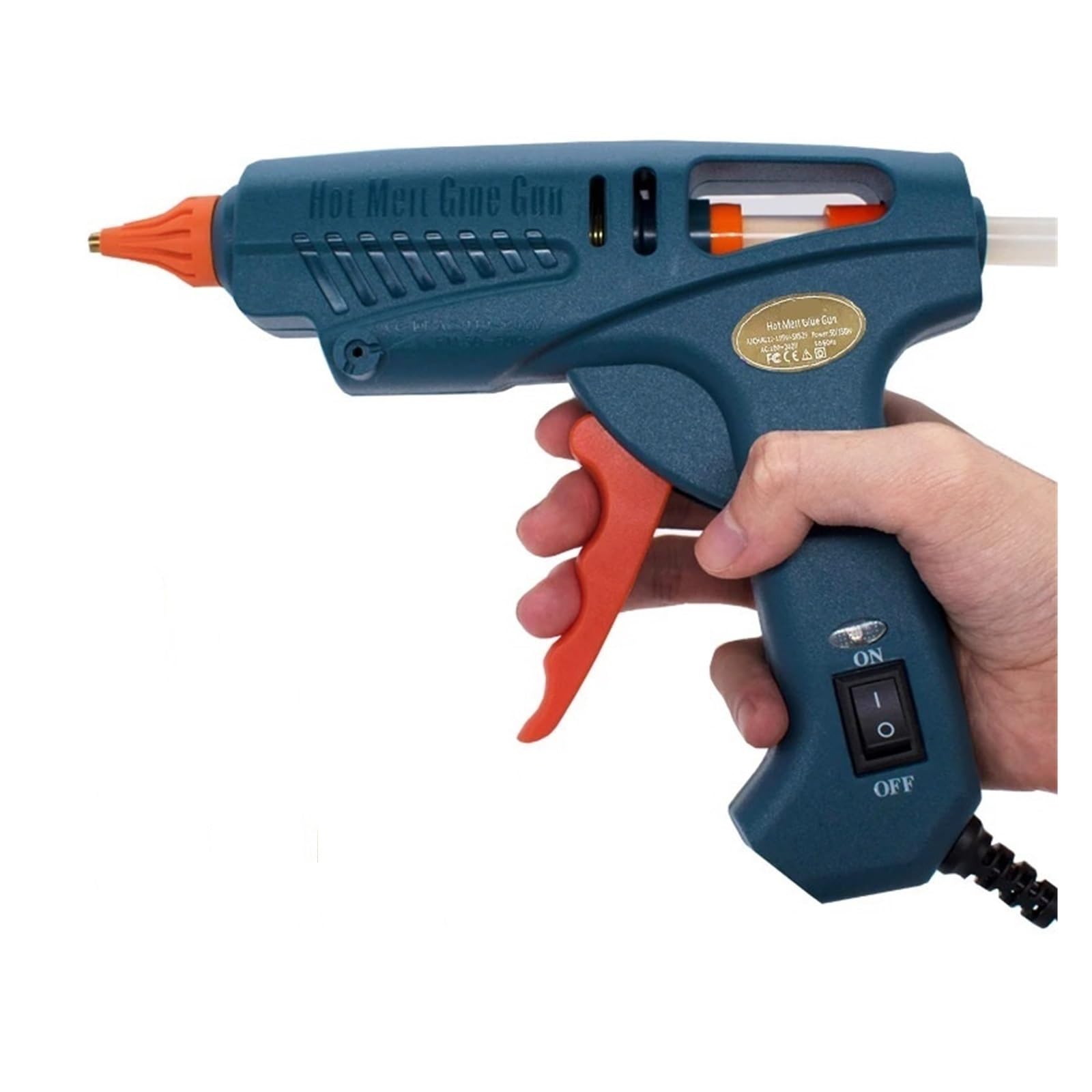 Hot Melt Glue Gun 50W/150W 100W Copper Nozzle for 11mm Sticks Home Craft DIY Adhesive Tool Bag(Glue Gun 2x50mm,50W-150W)